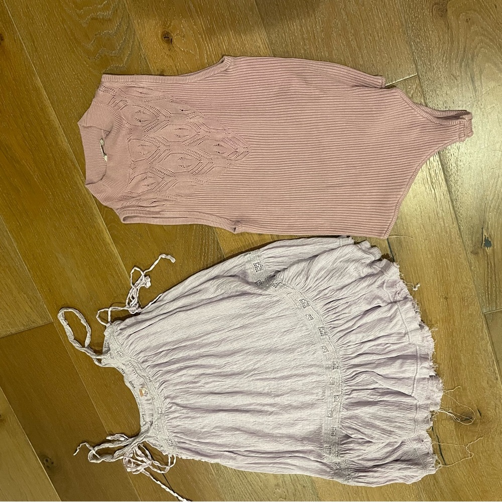FreePeople pink and purple tops size small